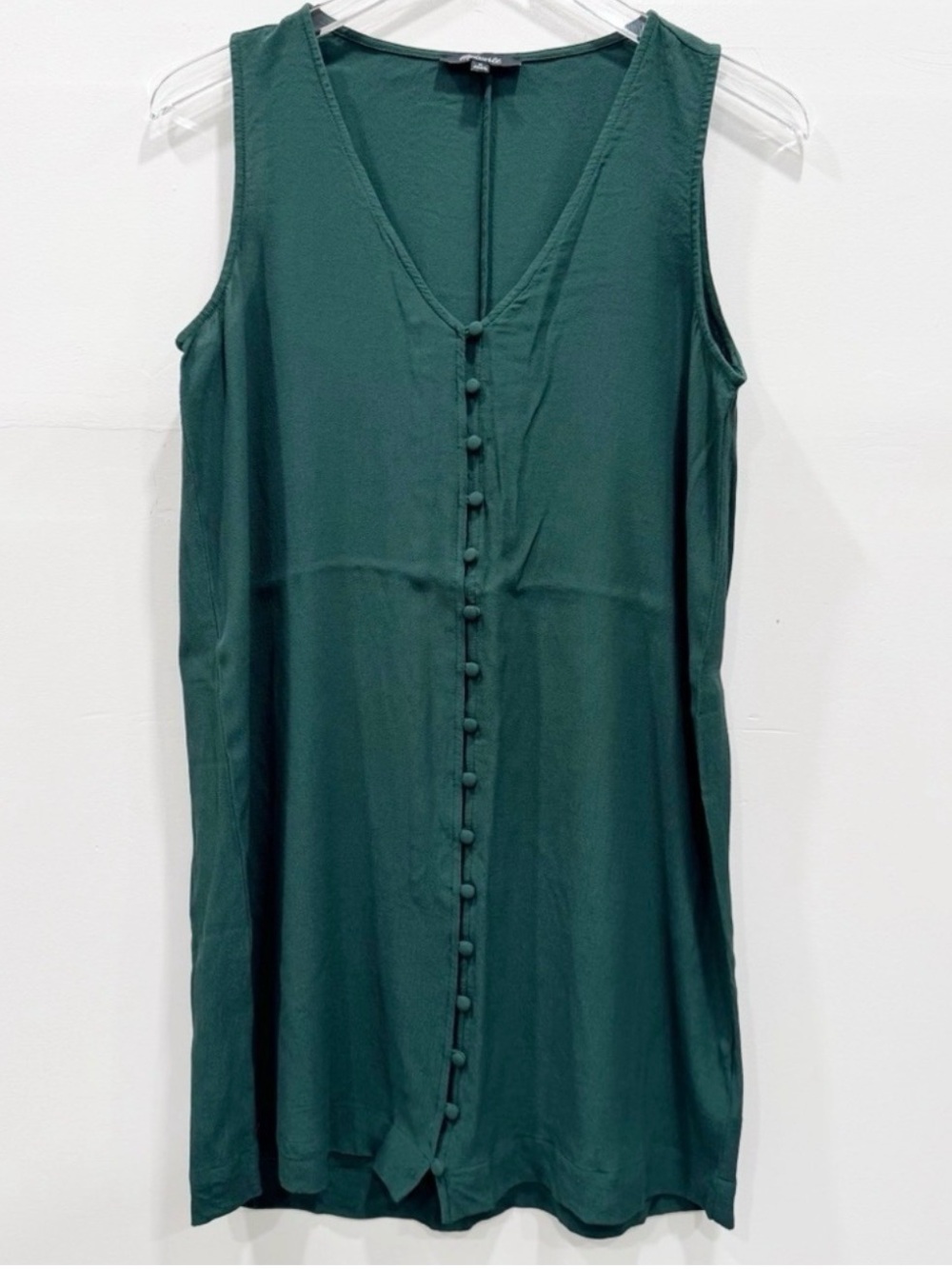 Madewell Heather Button Front Dress Green Medium